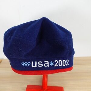 VINTAGE USA 2002 ROOTS Hat Beanie Beret Cap Blue Salt Lake Winter CANADA